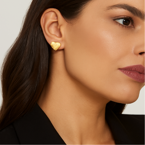 Brinco Coração Chapinha Trabalhada