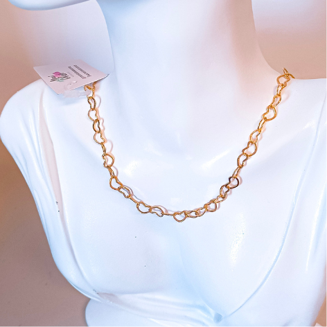 Corrente Malha Coração 45cm 5mm