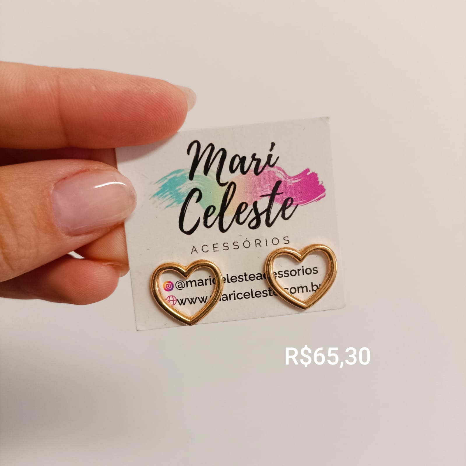 Brinco Coração Vazado G