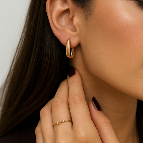 Argola Quadrada Lisa M