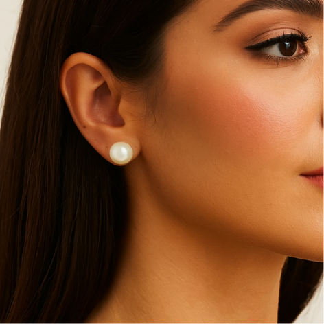 Brinco Fixo Pérola 10mm