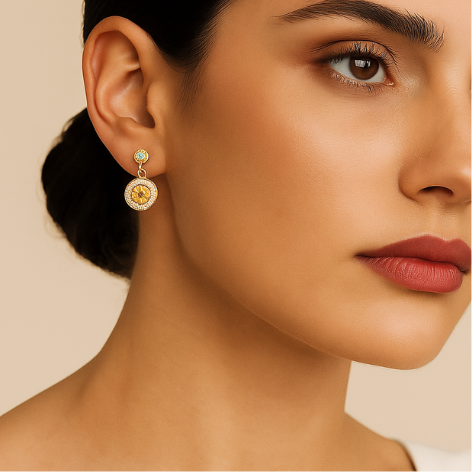 Brinco Cravejado Champanhe