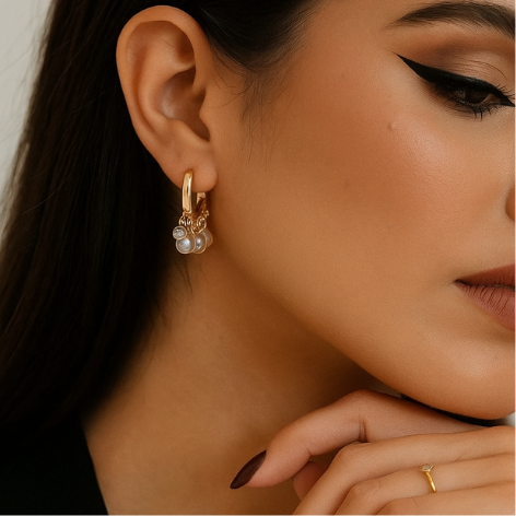 Brinco Cascata Pérolas