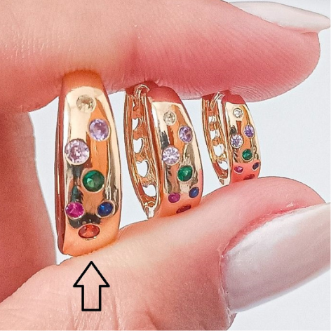 Brinco Argola Oval Colorida G