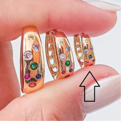 Brinco Argola Oval Colorida P