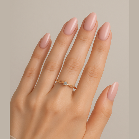 Anel Solitário Trabalhado