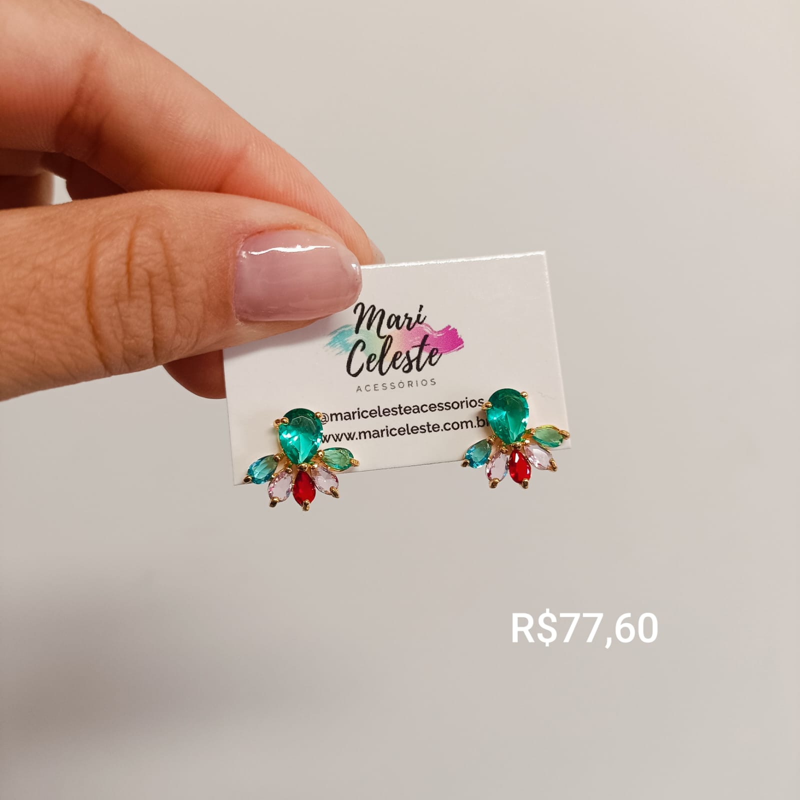 Brinco Flores em Cristais