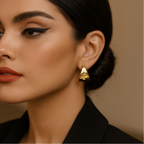 Brinco Argola Cruz Cravejada