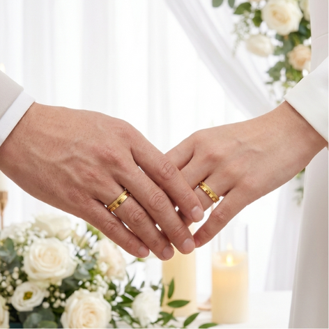 Aliança Trabalhada Aro 17 á prova d'agua