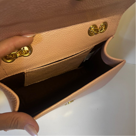 Bolsa Envelope Rosa Couro Legítimo