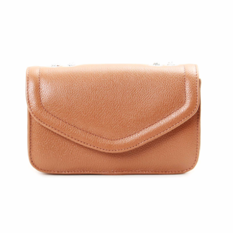 Bolsa Envelope Marrom Claro Couro Legítimo