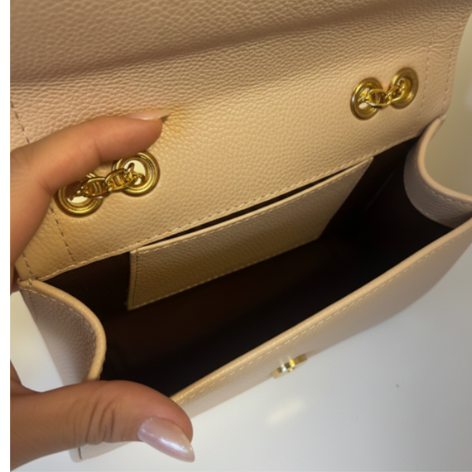 Bolsa Envelope Bege Couro Legítimo