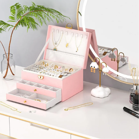 Porta Jóias Rosa Gavetas