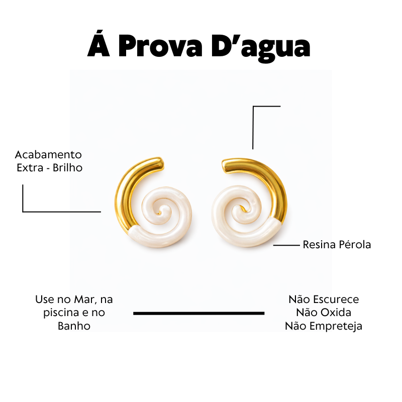 Brinco Espiral Resinado Á Prova D'Agua