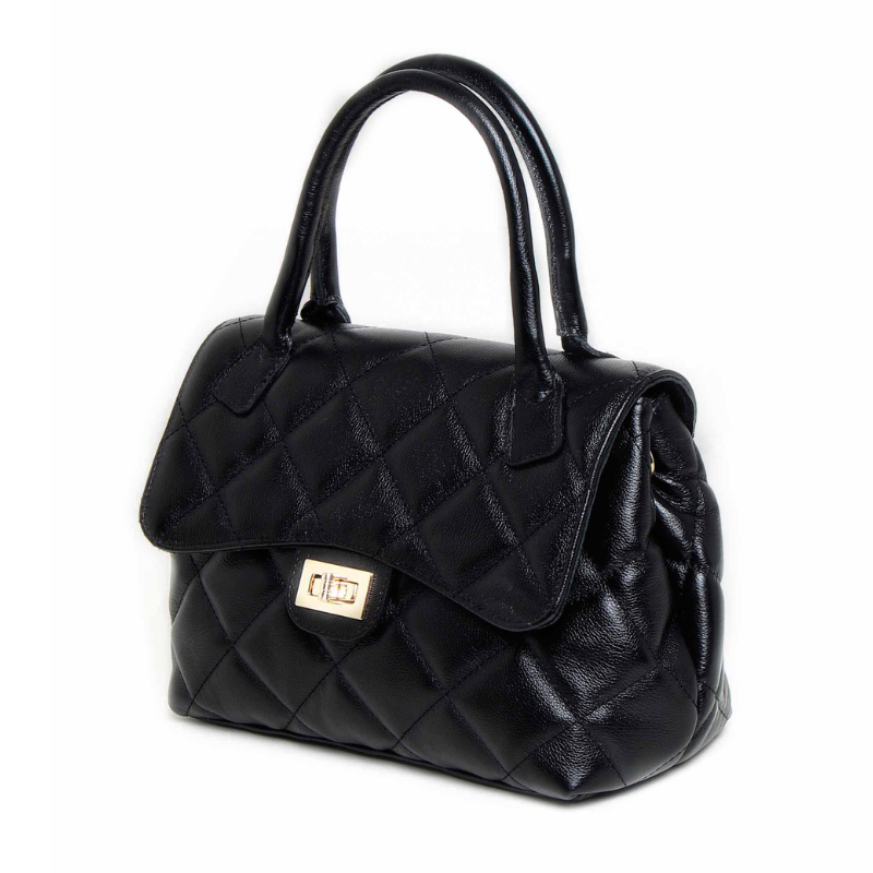 Bolsa Grande em Couro Legítimo Preto