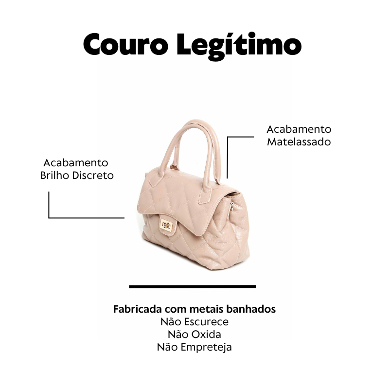 Bolsa Grande em Couro Legítimo Off White