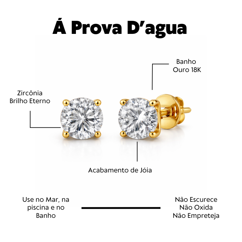 Brinco Á Prova D'Agua Solitário 6mm