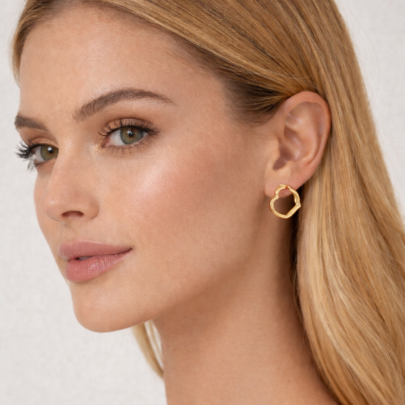 Brinco Á Prova D'agua Argola Coração 2cm