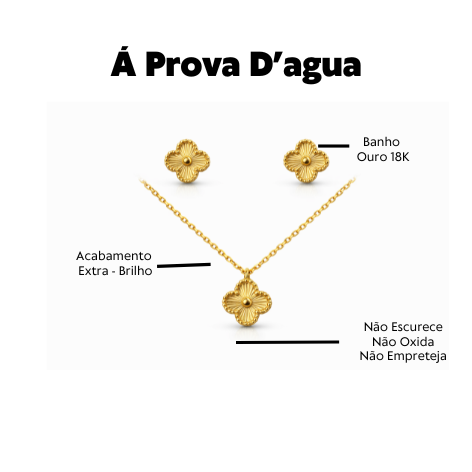 Conjunto Á Prova D'Agua Trevo Dourado