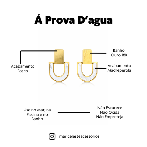 Brinco Á Prova D'Agua Elegance Madrepérola