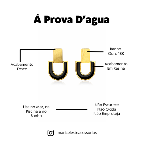 Brinco Á Prova D'Agua Elegance Preto