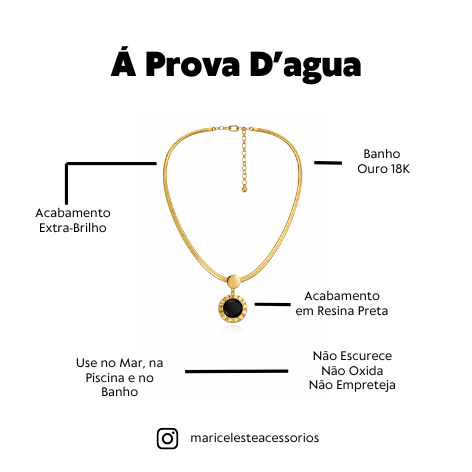 Corrente Á Prova D'Agua Roma Preto