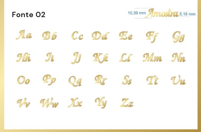 COLAR PERSONALIZADO NOME DOURADO. 45CM DE COMPRIMENTO. BANHADO A OURO 18K. 30 DIAS ÚTEIS PARA PRODUÇÃO. ESCREVA ABAIXO O NOME E O NÚMERO DA FONTE