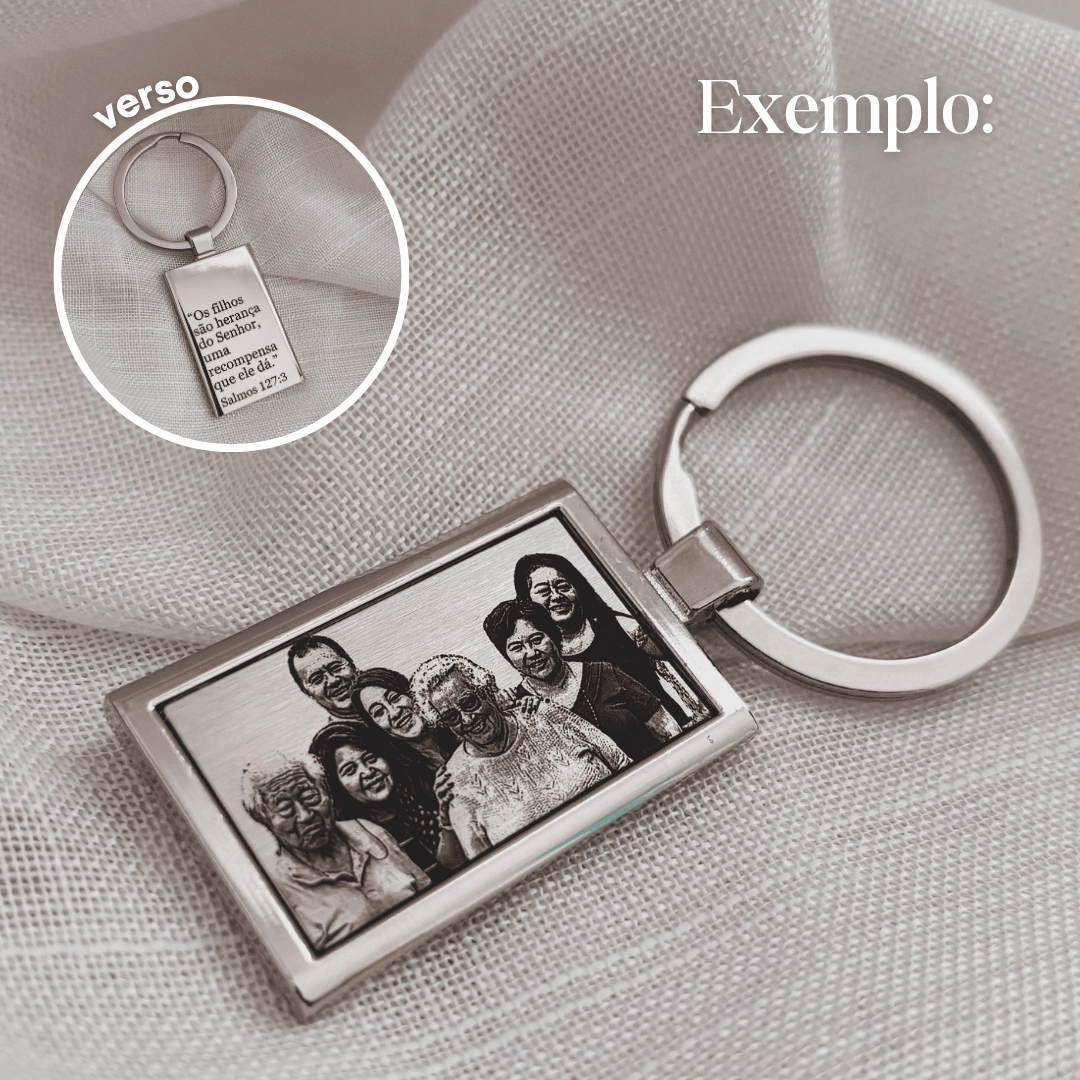 CHAVEIRO PERSONALIZADO RETANGULAR EM AÇO INOX. 25MM X40MM .