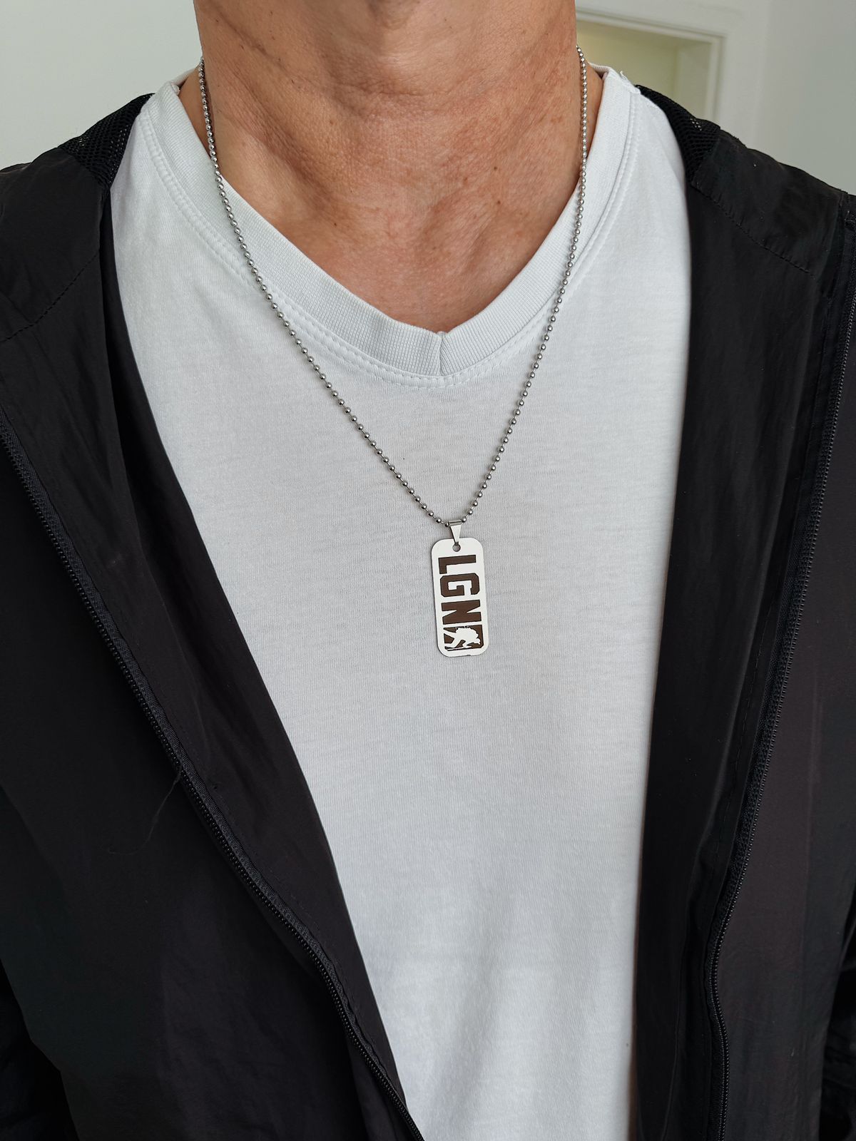 COLAR PLACA LEGENDÁRIOS COM NÚMERO PERSONALIZADO. AÇO INOX