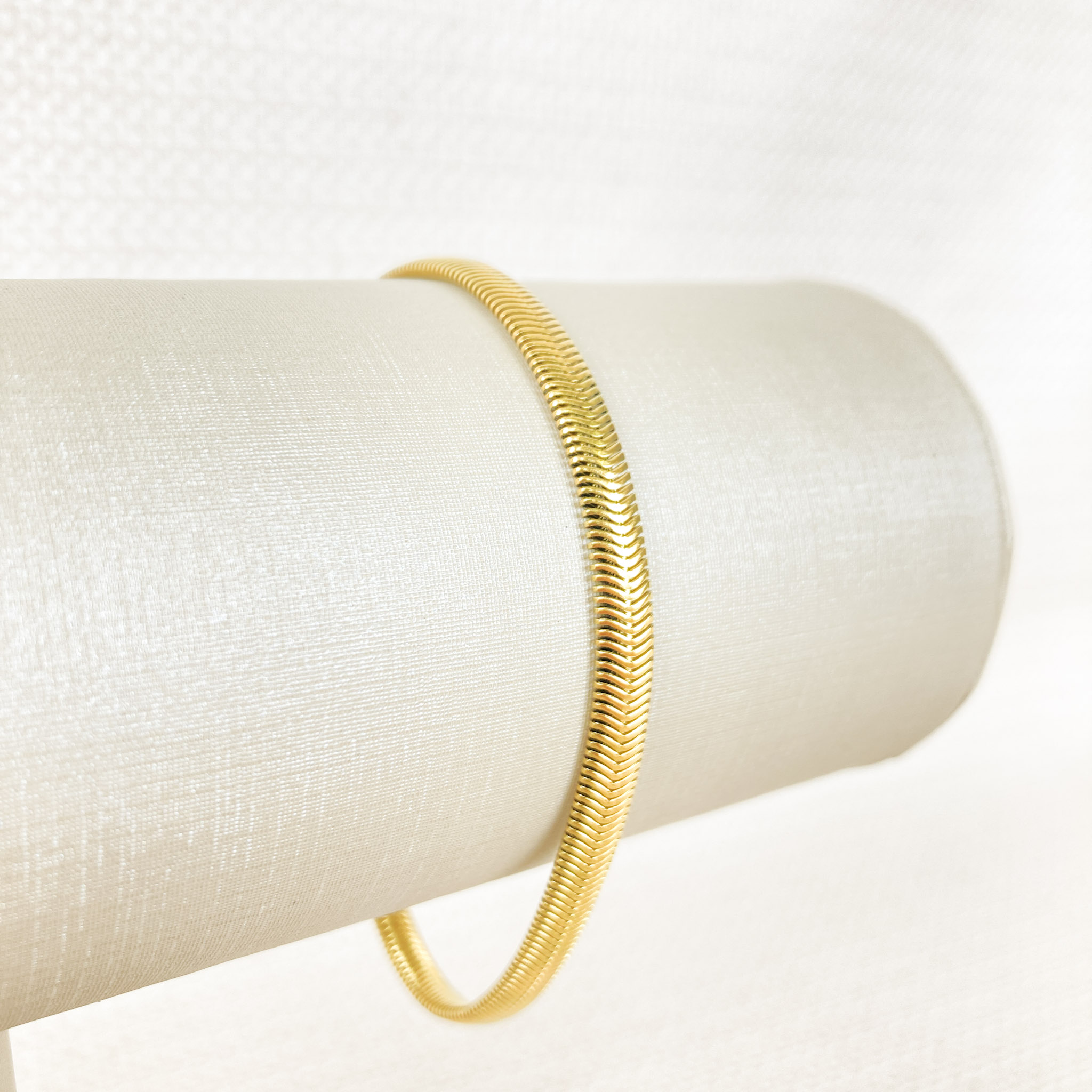 Pulseira Snake em Aço Inox 316L na cor Dourada