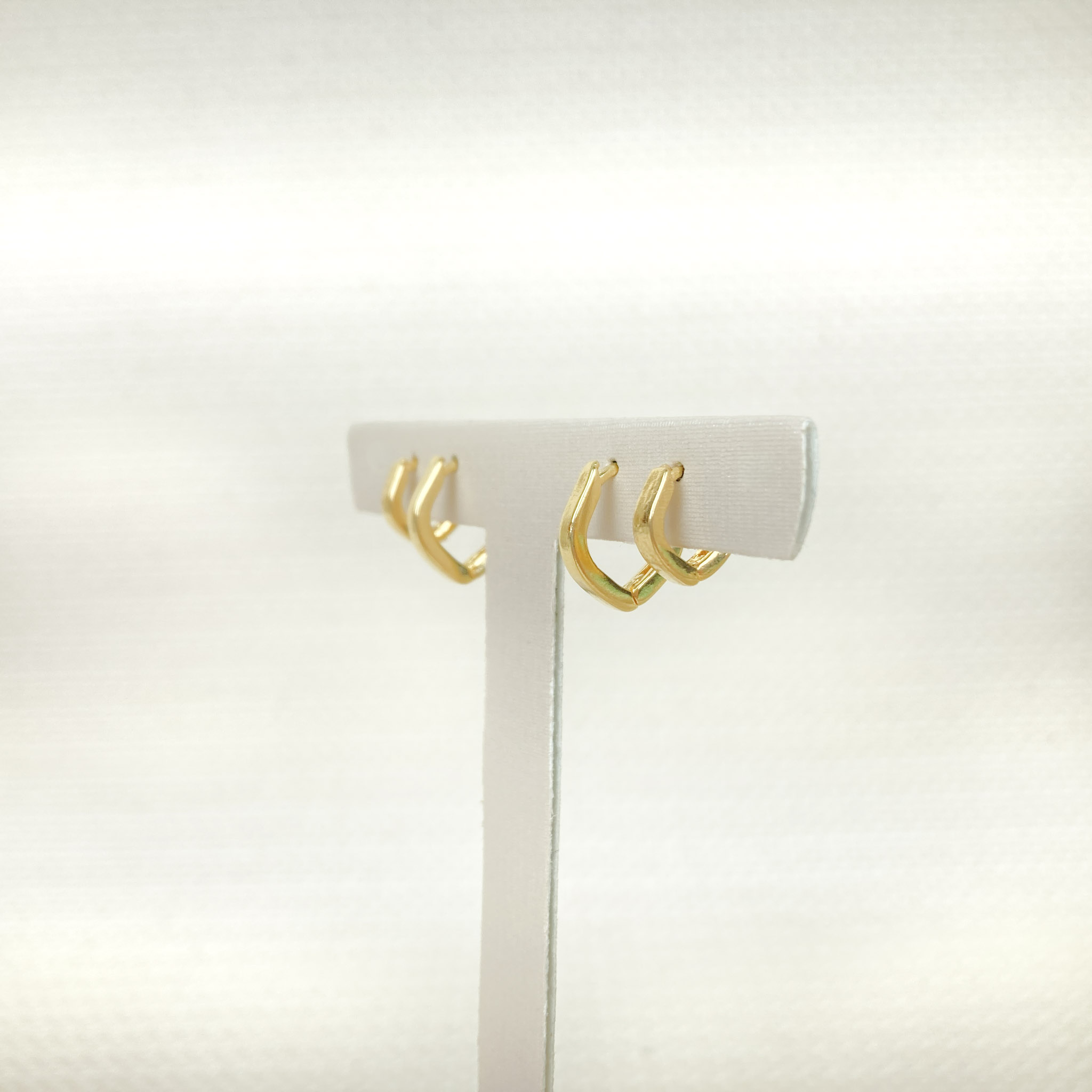 Brinco Duo Argola Gota Folheado a Ouro 18k