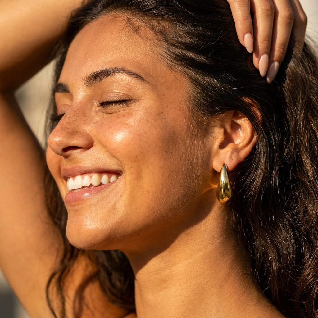 Brinco Gota Folheado a Ouro 18k