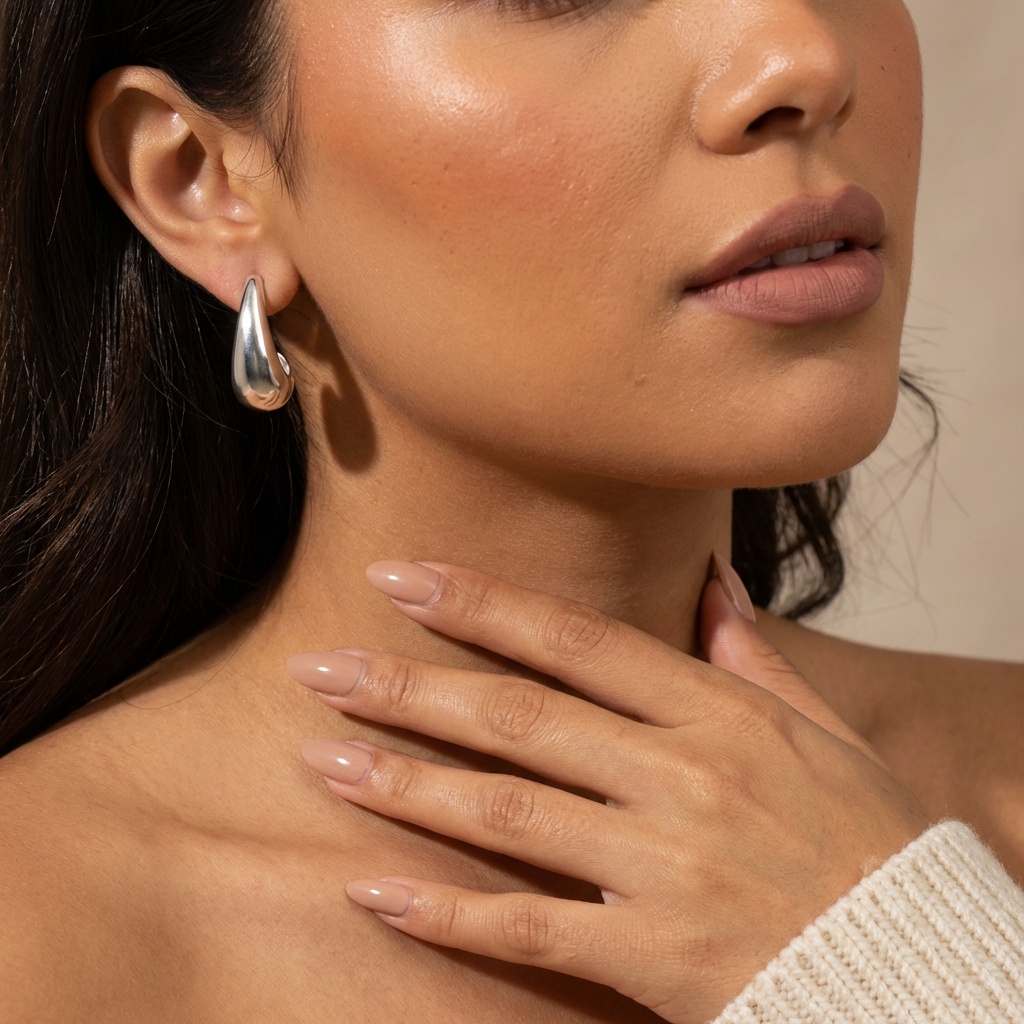 Brinco Gota Folheado a Prata