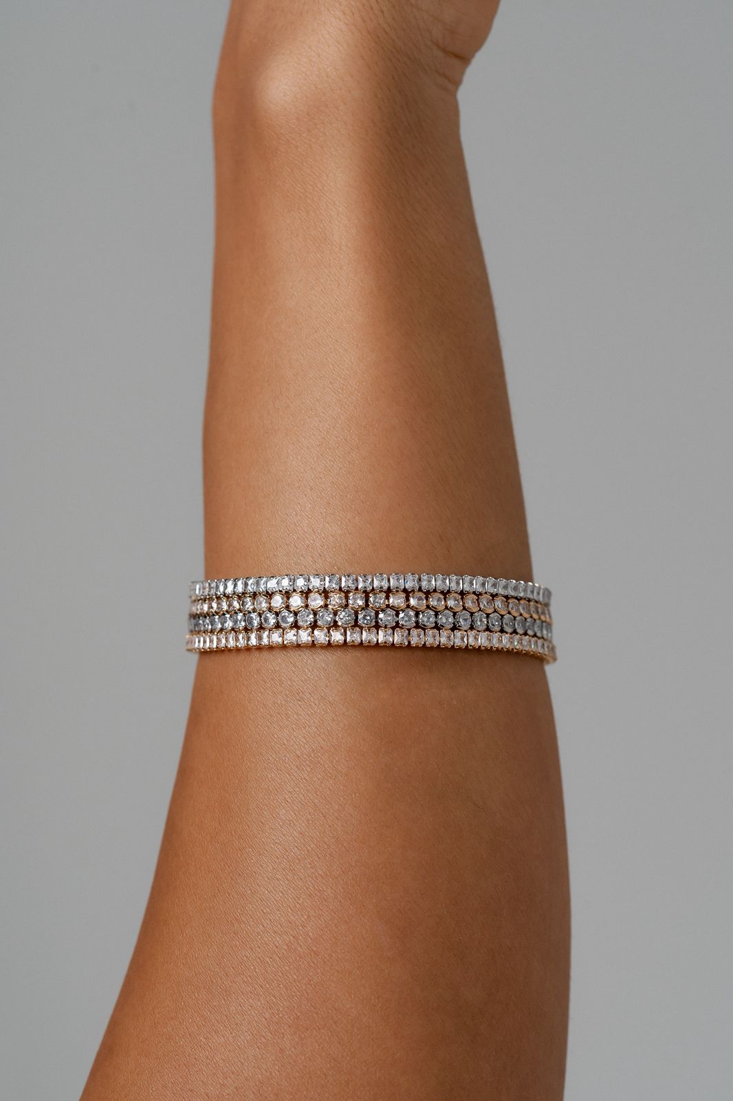 Pulseira riviera cristal ajustável banhado a ouro 18k