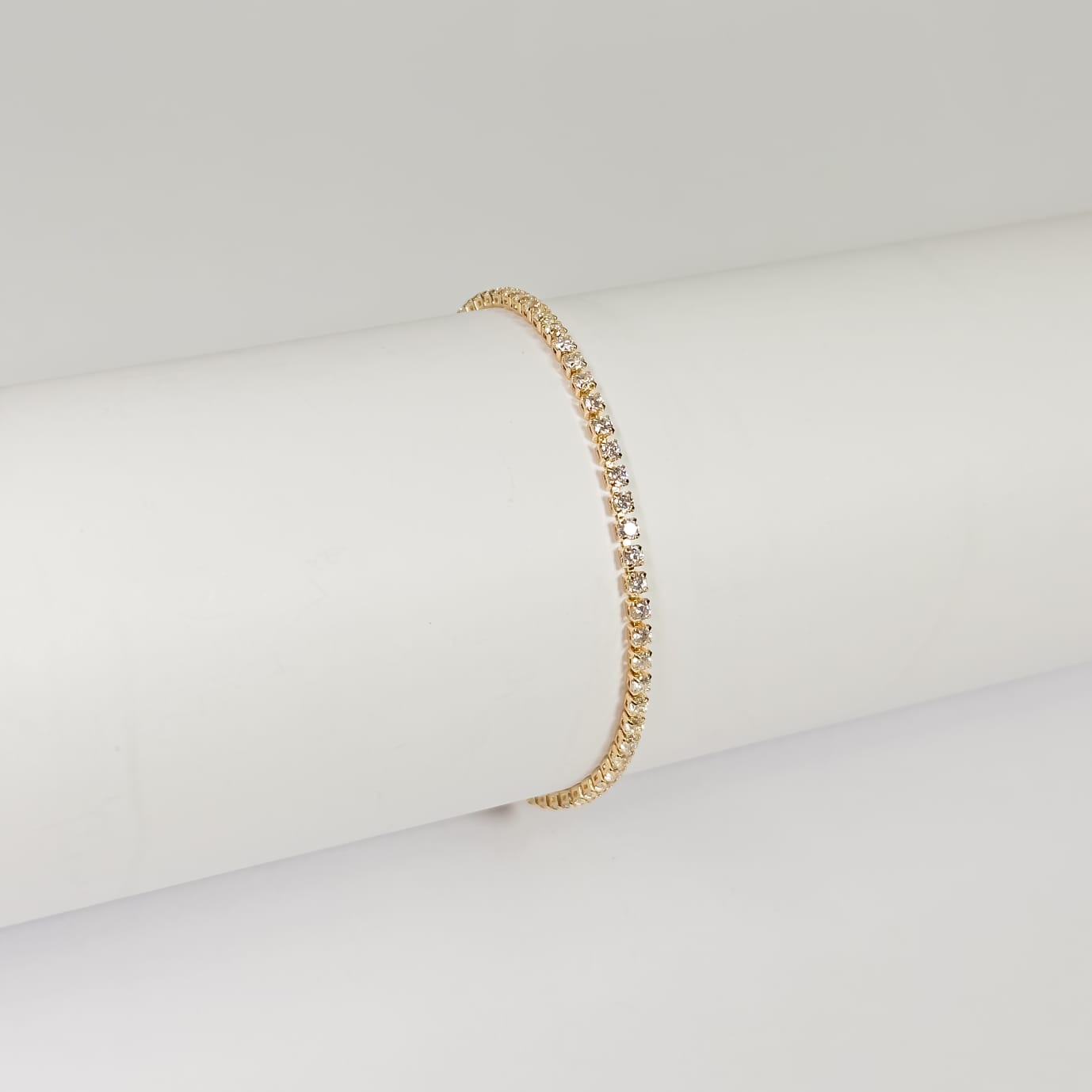 Pulseira infantil riviera cristal banhado a ouro 18k ajustável