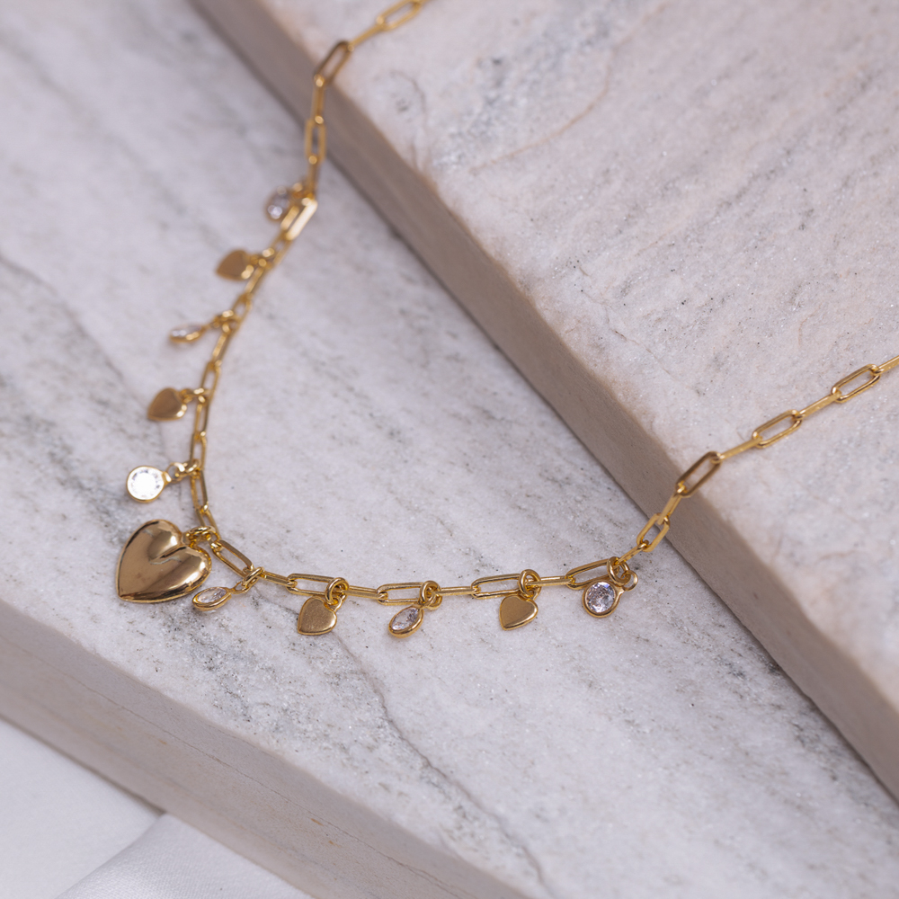 CHOKER DE CORAÇÃO COM ZIRCÔNIA