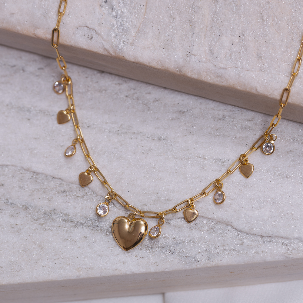 CHOKER DE CORAÇÃO COM ZIRCÔNIA