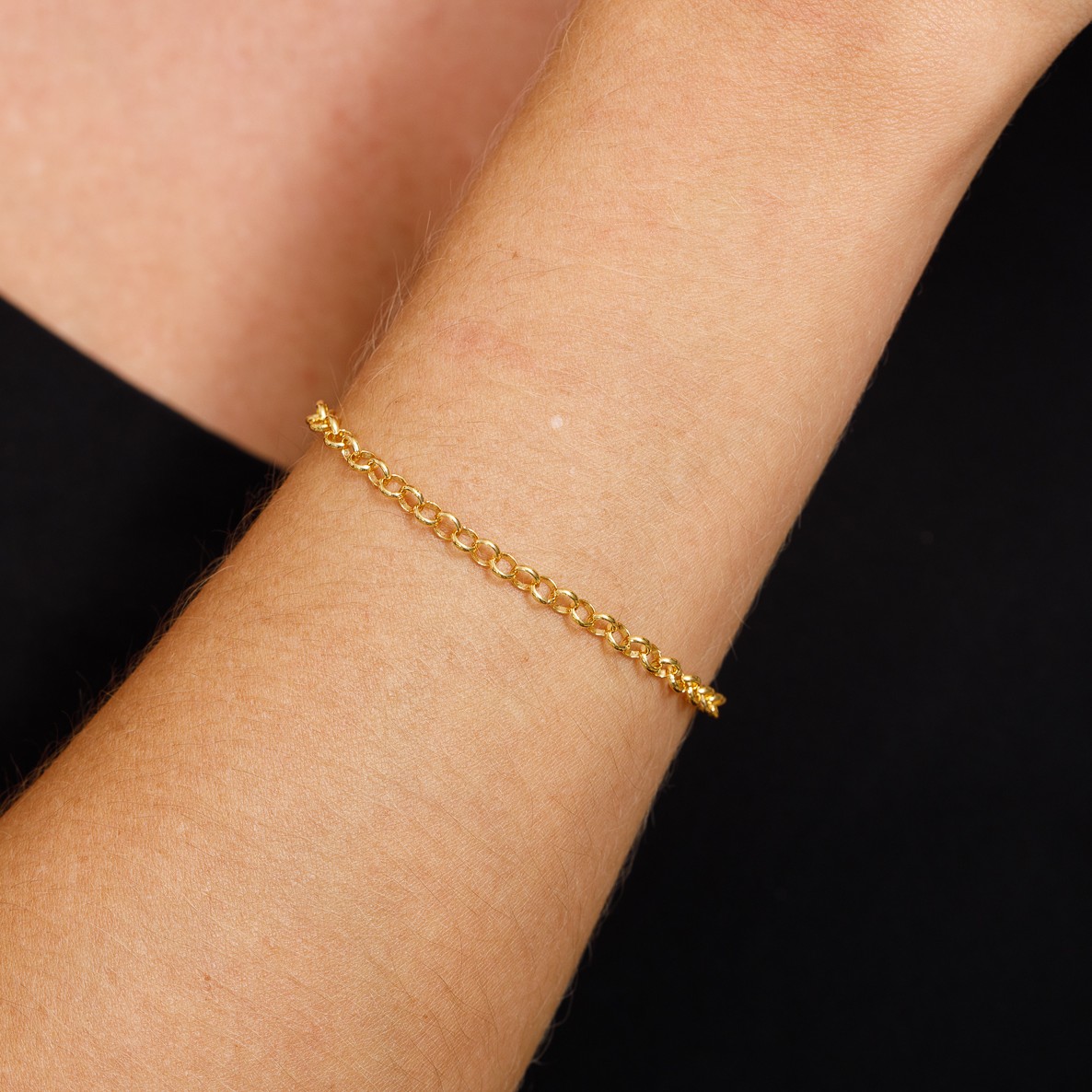 PULSEIRA ELO PORTUGUÊS P 4M.M BANHO OURO 18K