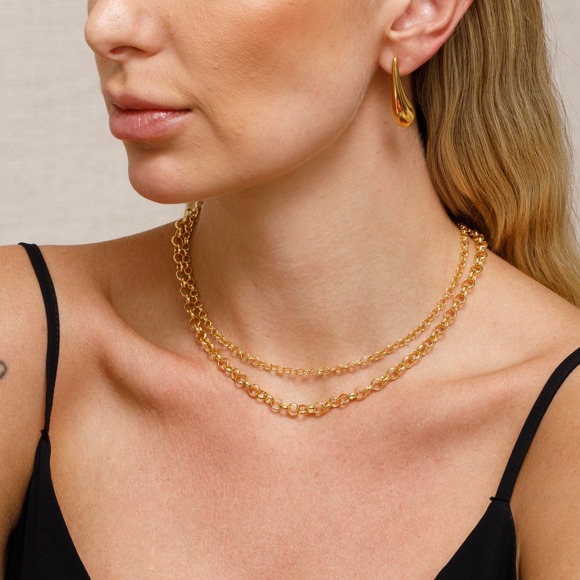 CORRENTE ELO PORTUGUÊS M 6MM BANHO OURO 18K