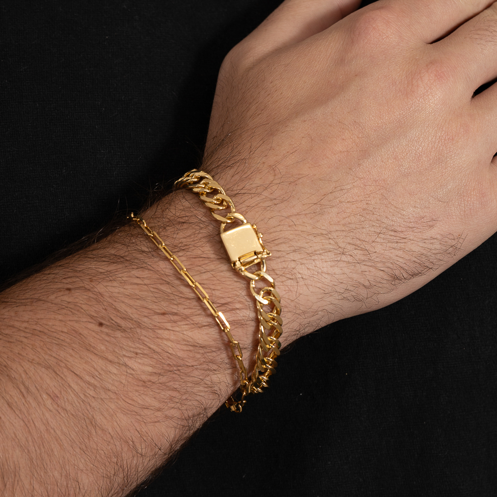 PULSEIRA GRUMET PREMIUM DUPLA BANHO 20 MM BANHO OURO 18K