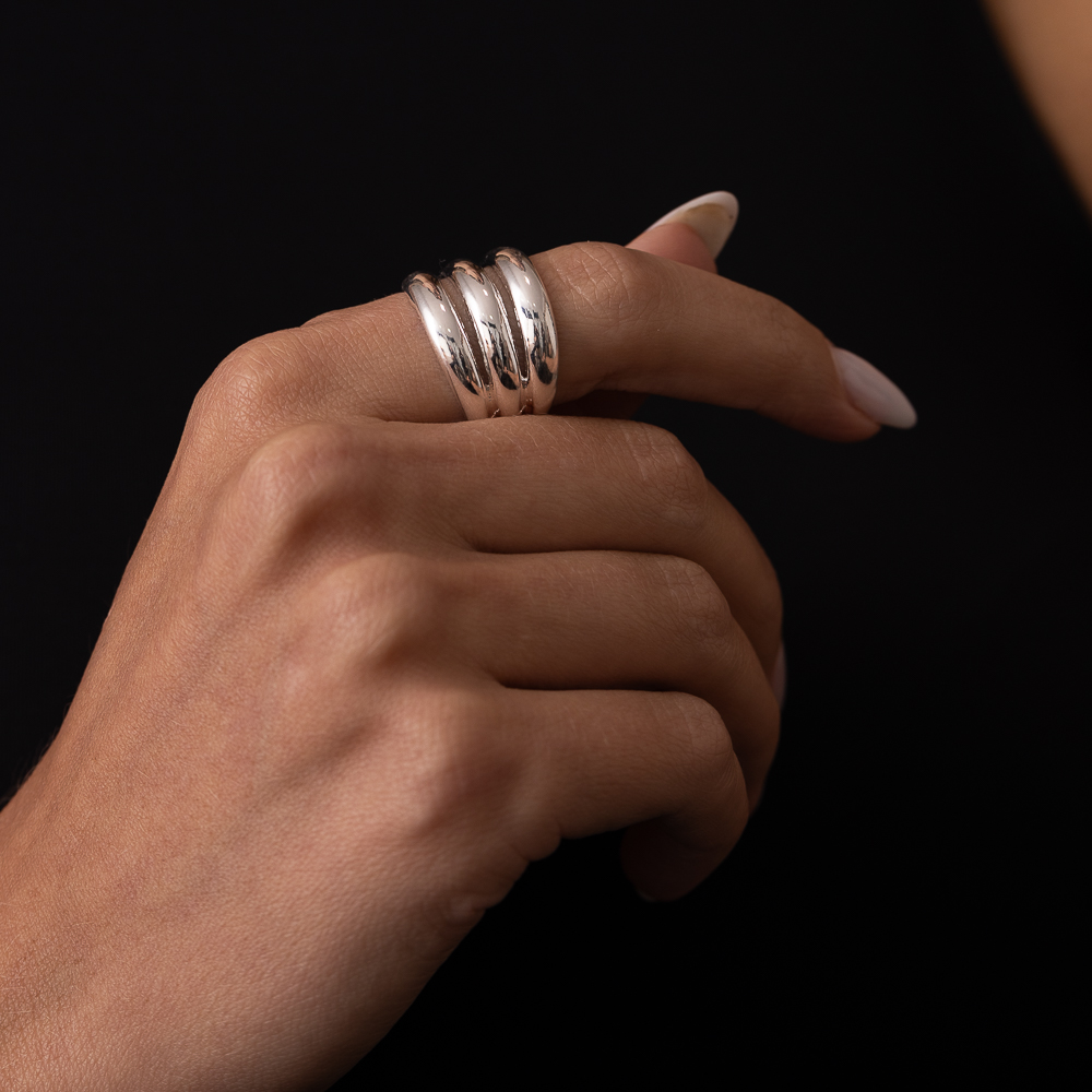 ANEL LISO TRIPLO BANHO PRATA