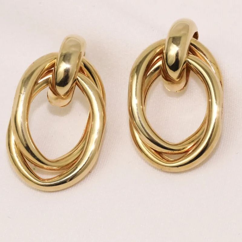 BRINCO ARO LISO DUPLO BANHO OURO 18K