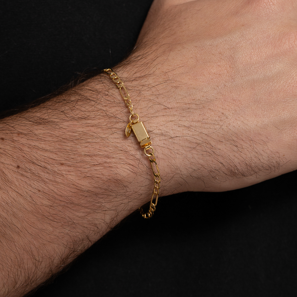 PULSEIRA MASCULINA 3 EM 1 M BANHO OURO 18K