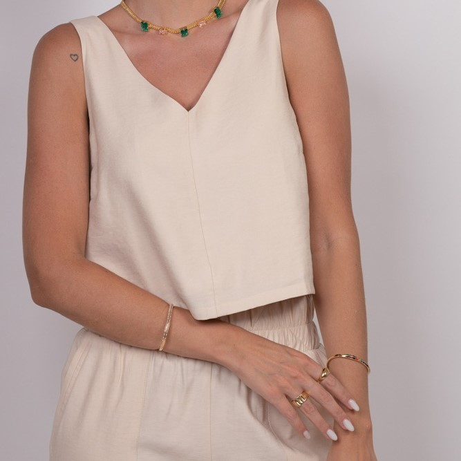 BRACELETE ABAULADO CRAVEJADO COM ZIRCÔNIAS COLORIDAS BANHO OURO 18K