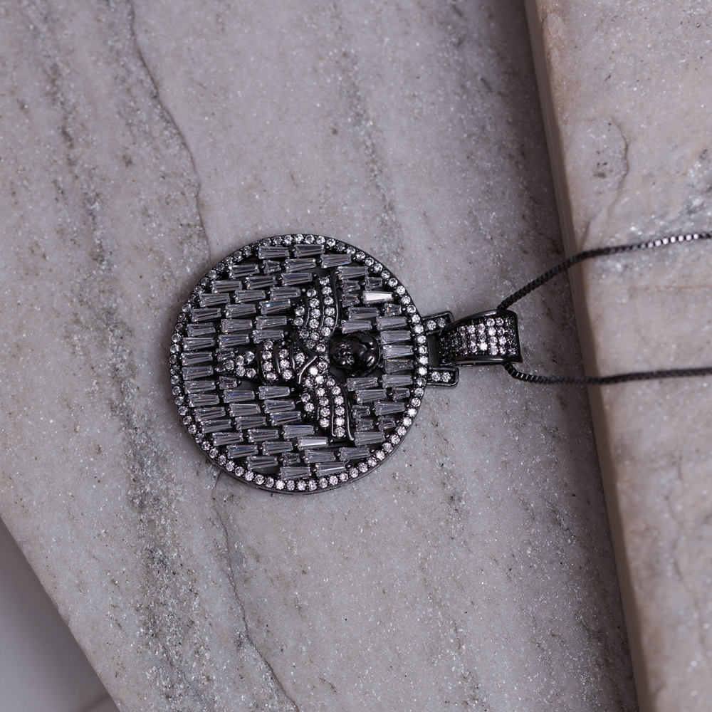 COLAR ANJO COM ZIRCÔNIAS NAVETE CRISTAIS BANHO RÓDIO NEGRO COLAR ANJO COM ZIRCÔNIAS NAVETE CRISTAIS BANHO RÓDIO NEGRO