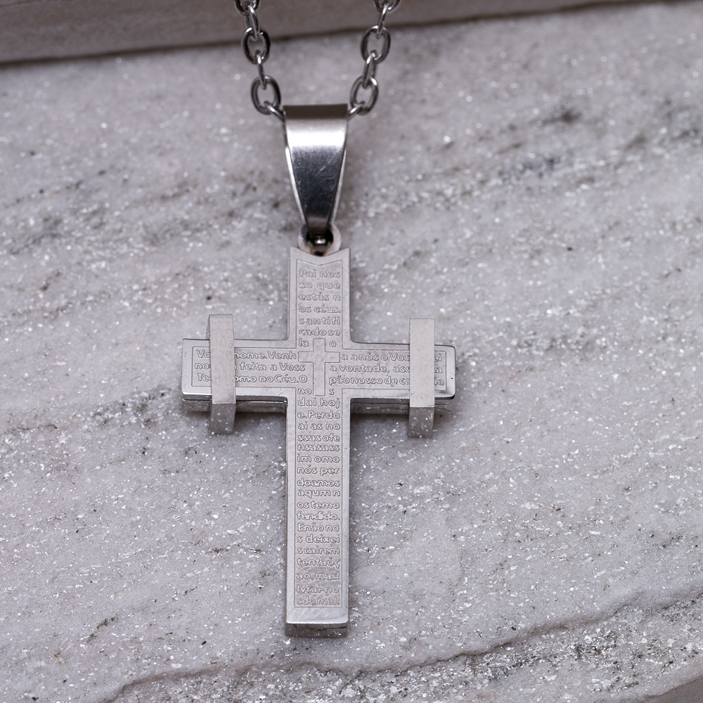 CORRENTE MASCULINA COM CRUZ AÇO INOX CORRENTE MASCULINA COM CRUZ AÇO INOX