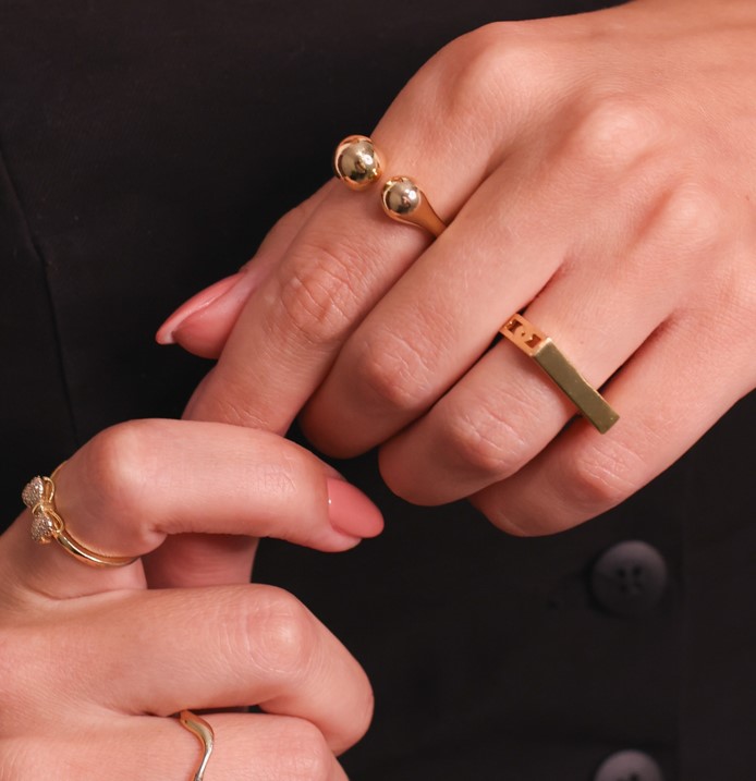 ANEL AMOR DE MÃE BANHO OURO 18K