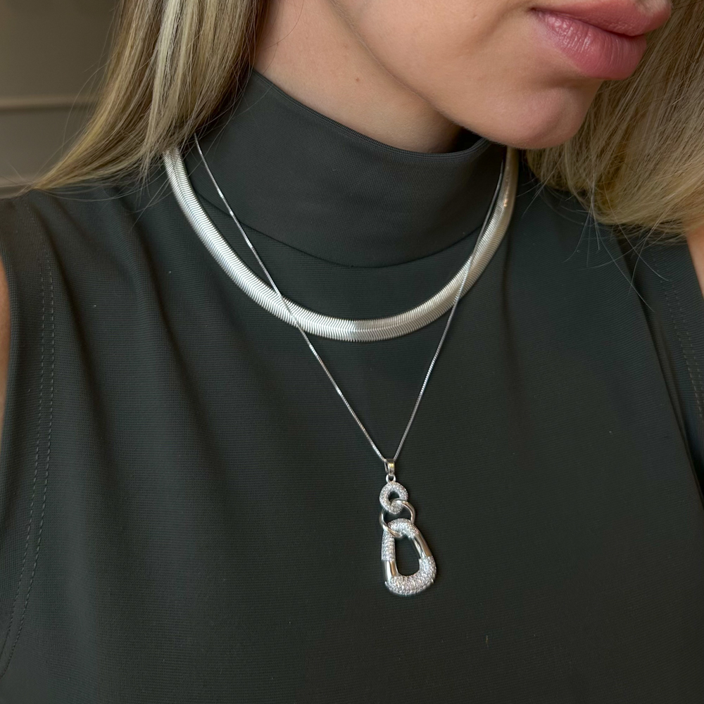 CONJUNTO FESTA ELEGANTE COM ZIRCÔNIAS BANHO PRATA