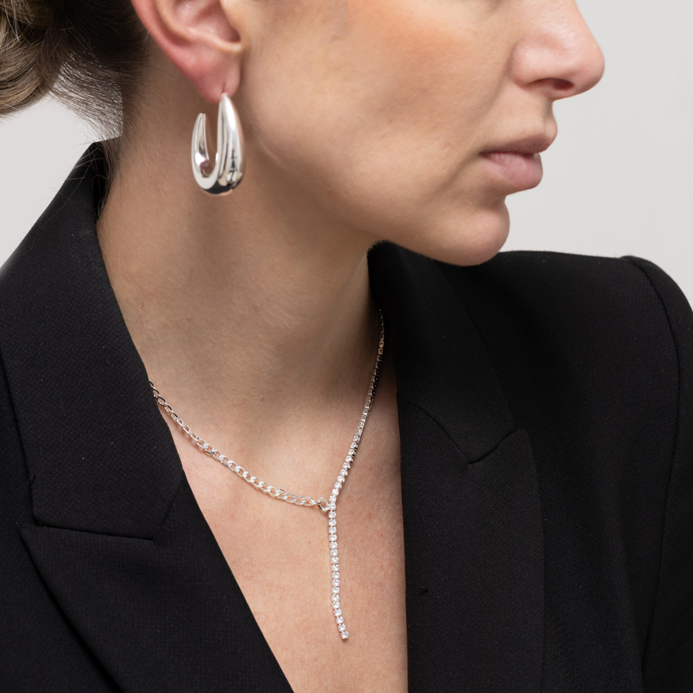 BRINCO ARGOLA GOTA U LISO BANHO PRATA