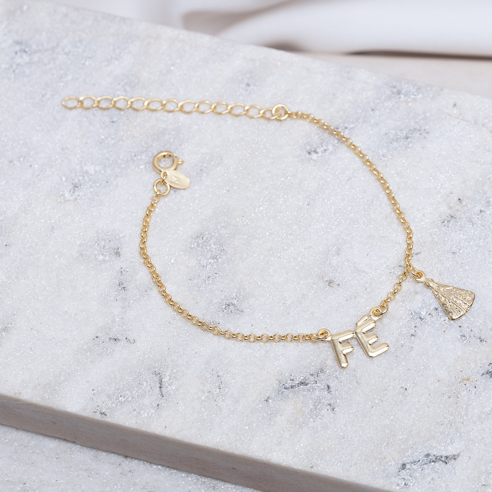 PULSEIRA NOSSA SENHORA E FÉ BANHO OURO 18K